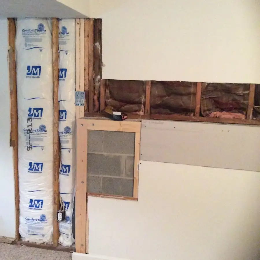 Wall insulation replacement during Contents Cleaning & Restoration in Goffstown